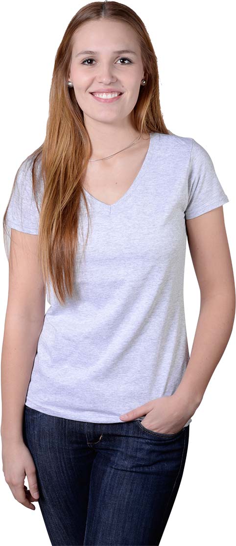 Textildruck Frau T-Shirt Grau